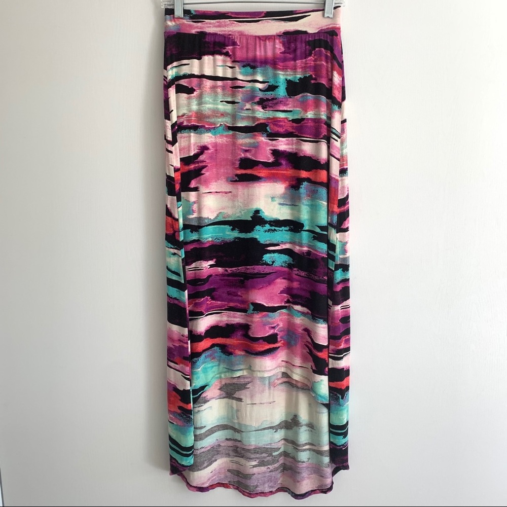 Apt. 9 high low maxi skirt, pink, blue, black XS